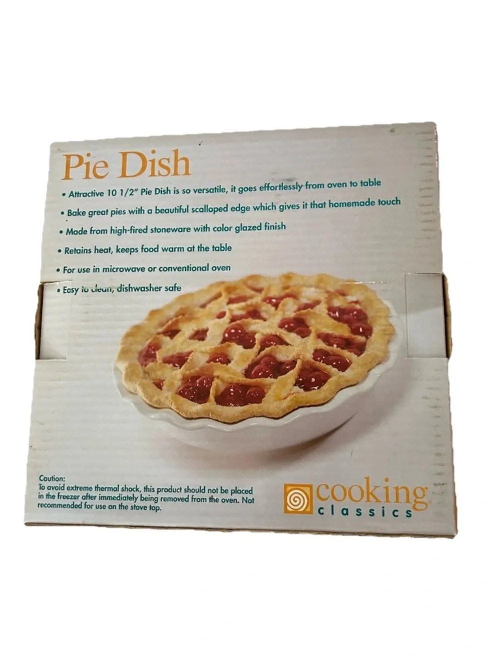 Cooking Classics | 10.5-inch White Stoneware Pie Dish